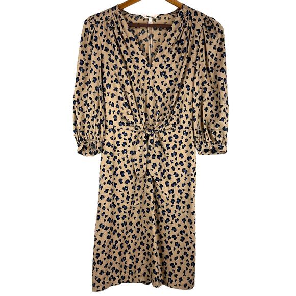Rebecca Taylor Cheetah Print Silk Dress Size 00 NWT $395 MSRP Balloon Sleeve - Picture 3 of 12